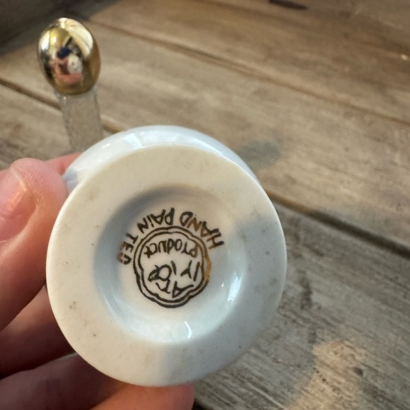 Vintage Floral Ceramic and Glass Perfume Bottle Set of 2 - Picture 6 of 7